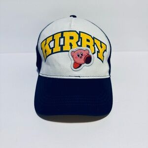 Kirby Nintendo Baseball Hat Blue White 100% Cotton Adjustable One Size